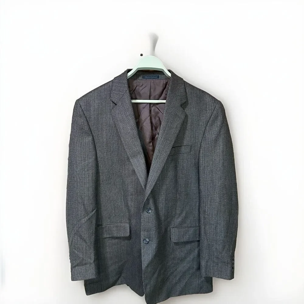 Chaps Ralph Lauren‎ Blazer Sport Coat Mens 44L Brown Wool Two Button Suit Jacket